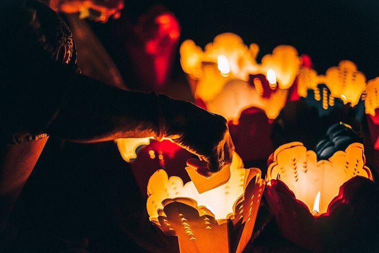Glowing paper lanterns in Hoi An, Vietnam