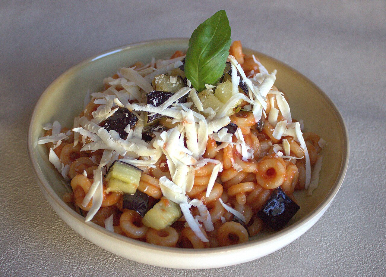 A plate of pasta alla Norma, Sicily