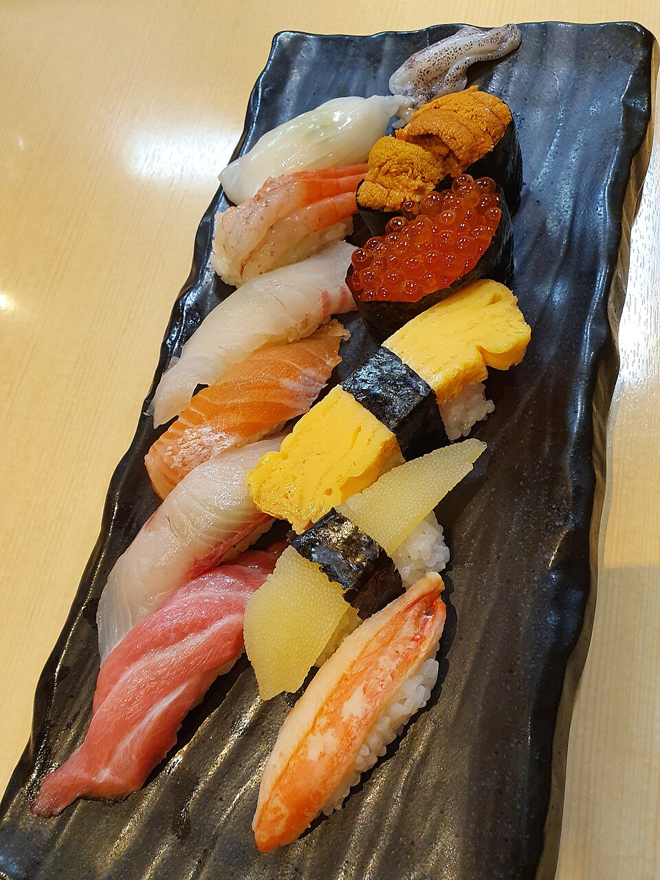 A platter of nigiri sushi