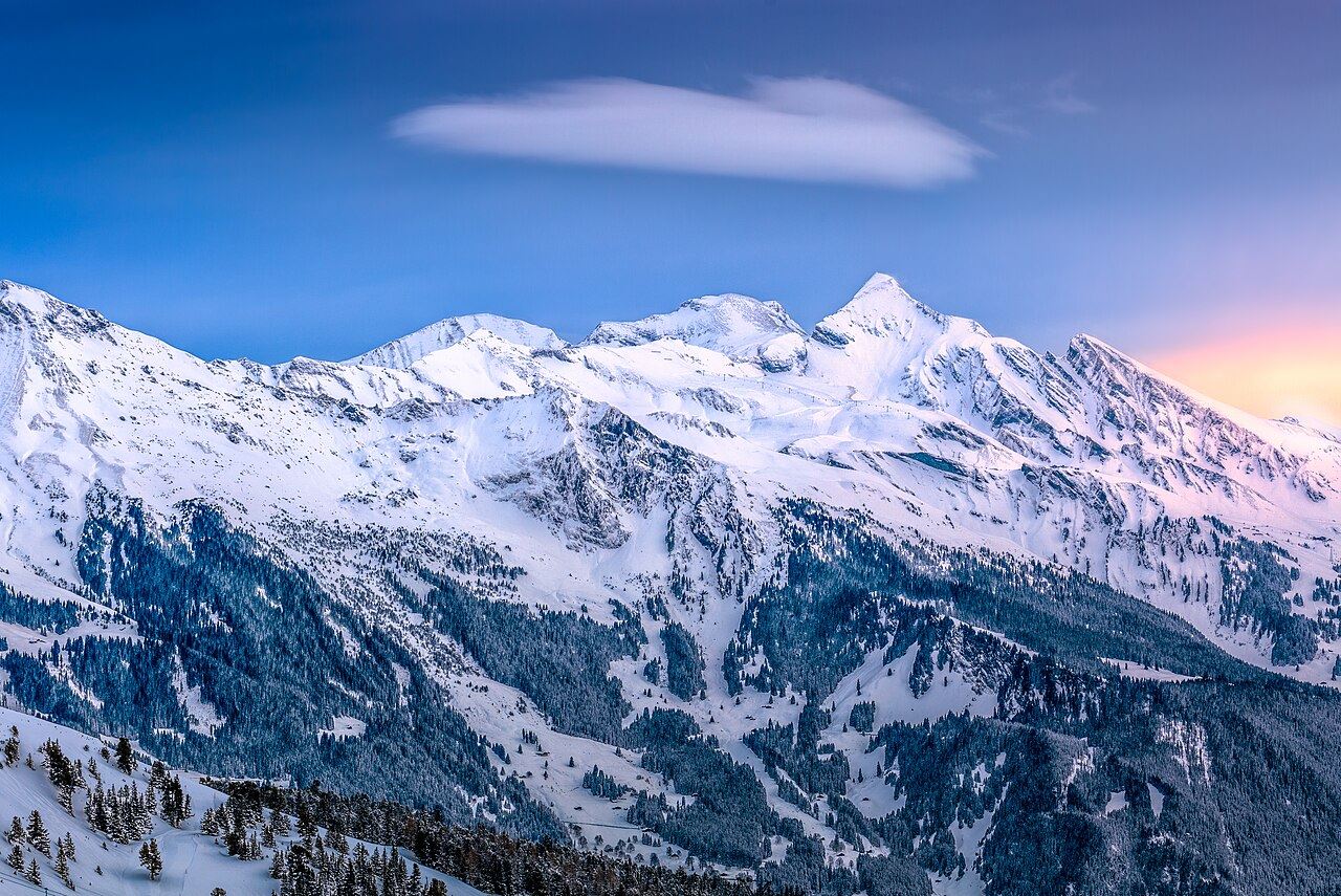 Snow-covered peaks of the Swiss Alps