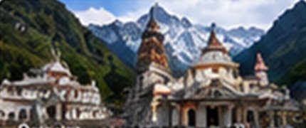 Temples of the Char Dham circuit in a Himalayan valley