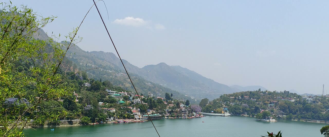 Bhimtal lake in the hills of Nainital district