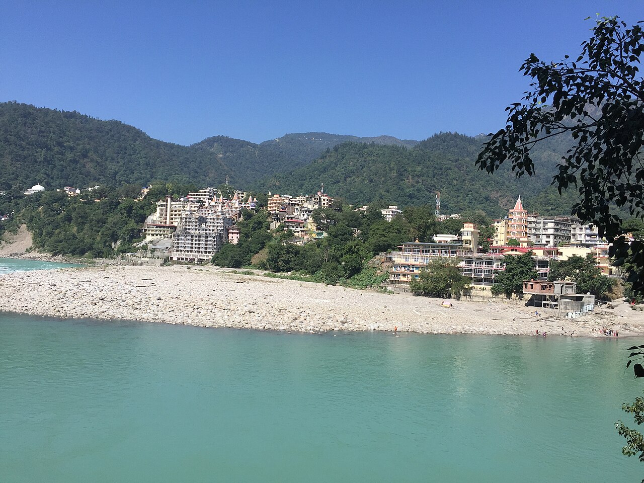 The Ganga at Rishikesh, the town on the far bank